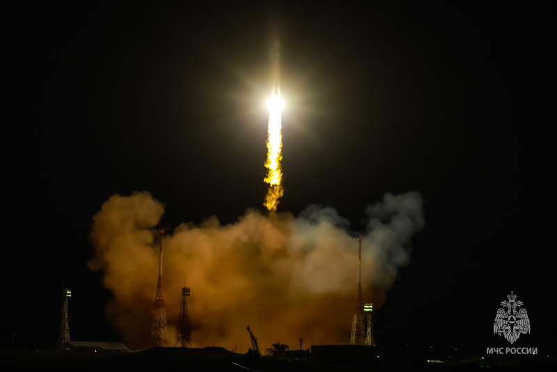 На космодроме Байконур МЧС России обеспечило пожарную безопасность при запуске ракеты-носителя «Союз-2.1а» с транспортным грузовым кораблём «Прогресс МС-31»