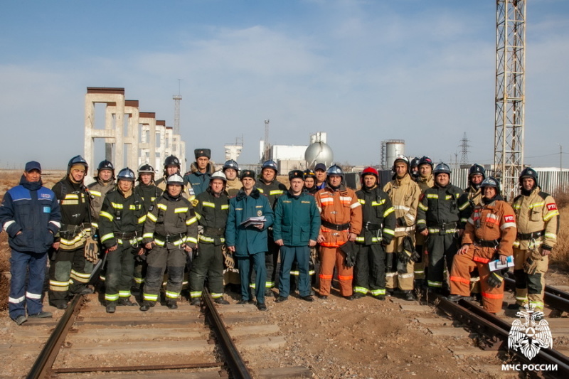 Пожарно-тактические учения на территории кислородно-азотного производства