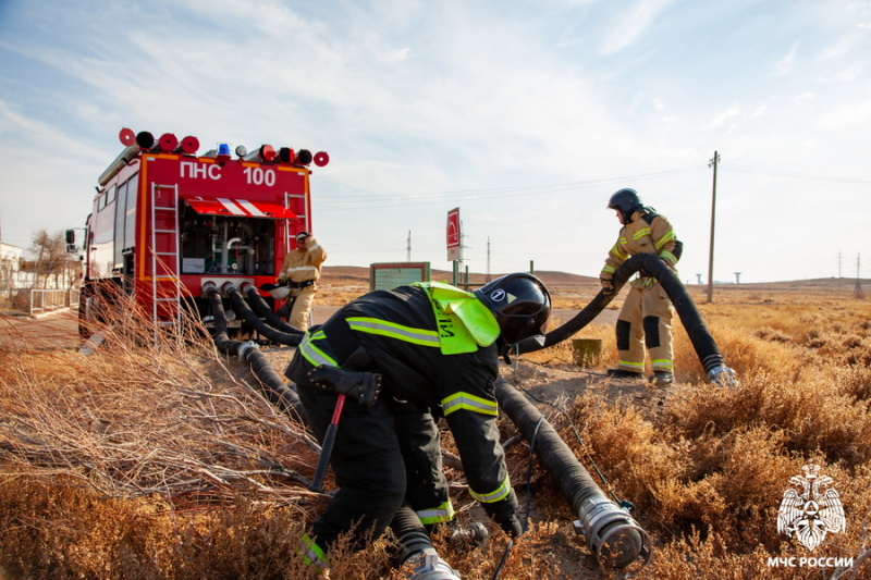 Пожарно-тактические учения на территории кислородно-азотного производства