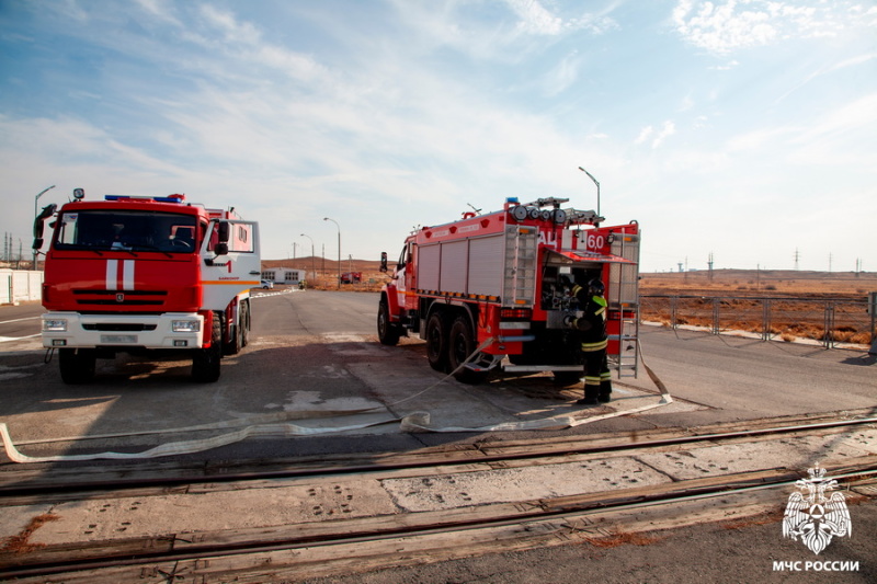 Пожарно-тактические учения на территории кислородно-азотного производства