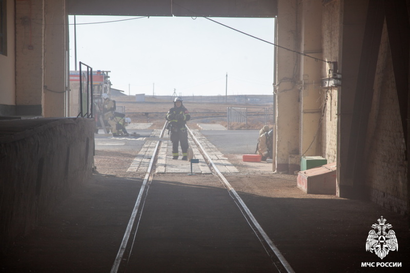 Пожарно-тактические учения на территории кислородно-азотного производства