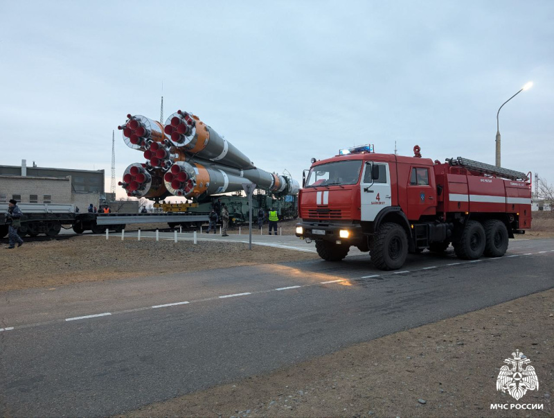 Сотрудники Специального управления  ФПС № 70 МЧС России обеспечили пожарную безопасность пуска «Прогресс МС-33»
