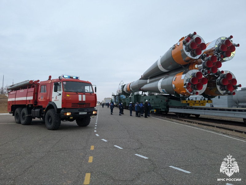 Сотрудники Специального управления  ФПС № 70 МЧС России обеспечили пожарную безопасность пуска «Прогресс МС-33»