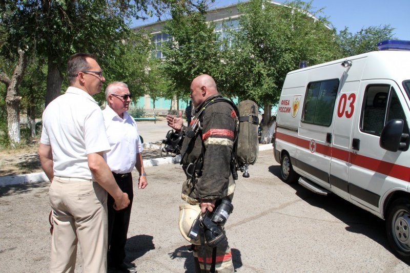 Пожар 14.06.2018 в спортивном комплексе "Маяк" ГБУ СОК "Байконур" 